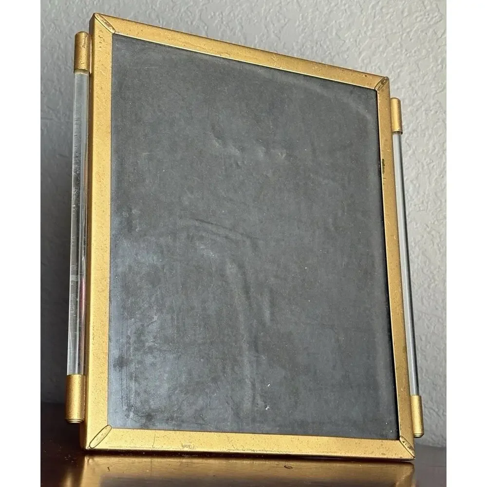 VtG Matson Hollywood Regency Gold Tone Lucite Side Column Picture Frame Art Deco